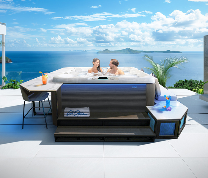 Calspas hot tub being used in a family setting - Sedona